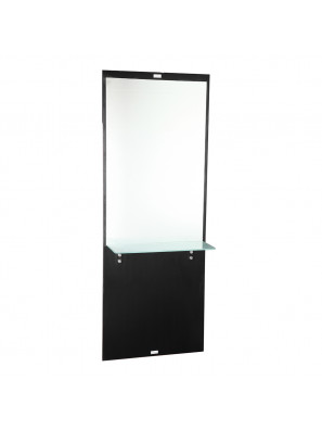 Coiffeuse Sibel en bois d'ébène avec grand miroir