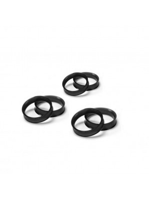 Vingerringen Kappersscharen Zwart set 6st.