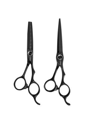 E-Kwip Set de ciseaux de coiffure Kuro Black 6.0 + Effileer 5.5