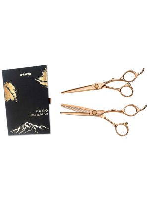 E-Kwip Kappersschaar Set Kuro Rose Gold 5.5 + Effileer 5.5