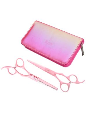 Olivia Garden Scissors Kit Silkcut Think Pink 5.75 + 6.35
