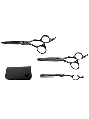 E-Kwip Kurayami Set Zwart 5.5 Kappersschaar + Coupeschaar + Razor