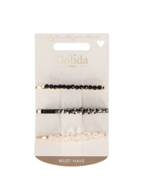 Solida Schuifspeld Meerkleurig Strass 3st.