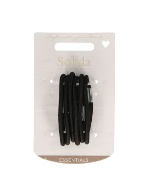Solida Elastic Black Large with Metal 6pcs.