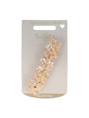 Solida Clip Barrette Goud met Bloemen
