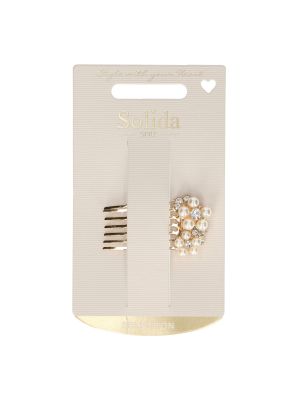 Peigne d'insertion Solida Or avec fleurs en perles