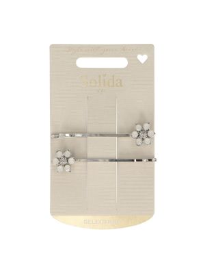 Solida Schuifspeld Bloem Zilver 2st.