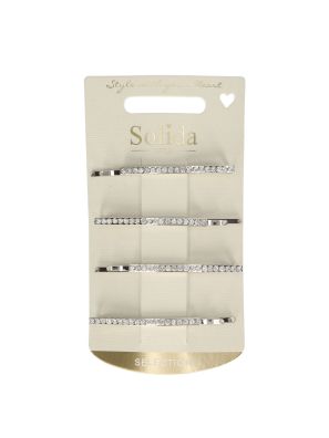 Solida Schuifspeld Strass Zilver 4st.