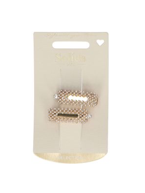 Solida Clips Goud met Strass Steentjes 2st.