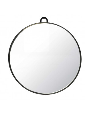 Miroir rond noir avec poignée