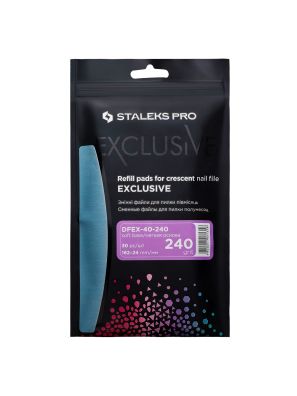 Staleks Pro Adhesive File Disposable Soft Base Exclusive 40/240 Grit Crescent 30pcs.