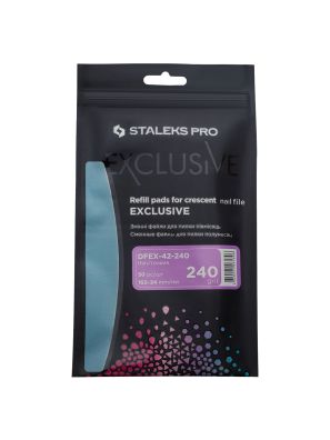 Staleks Pro Adhesive File Disposable Exclusive 42/240 Grit Crescent 30pcs.