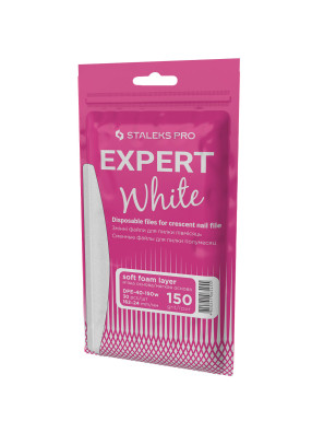 Staleks Pro Nagelvijl Wegwerp White Soft Base Expert 40/150 Grit Crescent 30st.