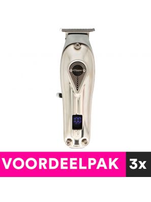 3 Stuks iClipper Trimmer I14 PRO Draadloos Zilver Voordeelpakket