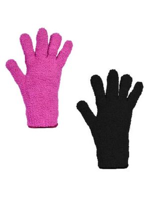 Microvezel Handschoenen Rose/Zwart 2st.