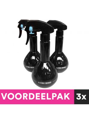 3 Pièces Pulvérisateur d'eau Oblong Noir 280ml Advantage Pack