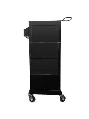 Werkwagen Zwart 4 Lades met Klapdeurtjes