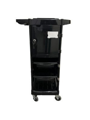 Chariot de travail noir 5 tiroirs avec porte verrouillable et roues Skeeler